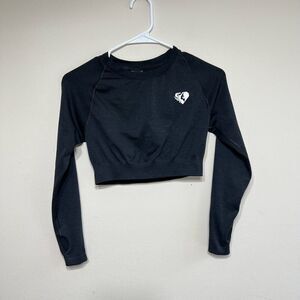 Women’s Best Black Long Sleeve Seamless Crop Medium